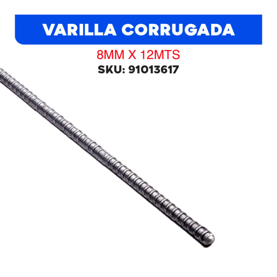 5% VARILLA CORRUGADA  8MM X 12MT