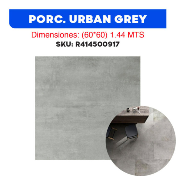 PORC. URBAN GREY RECT (60*60) 1.44 MTS