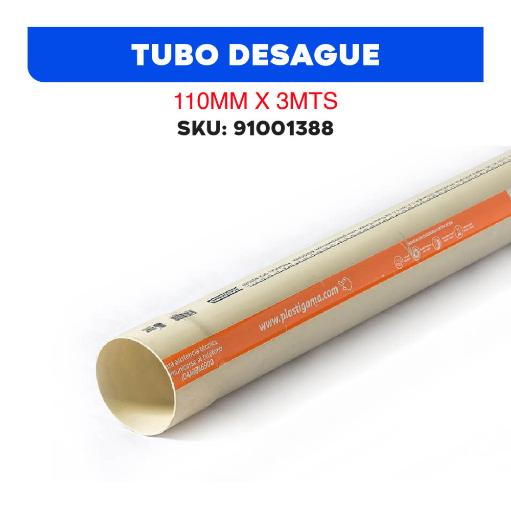 TUBO DESAGUE 110MM X 3MTS