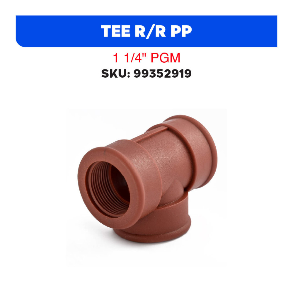 TEE R/R PP 1 1/4" PGM