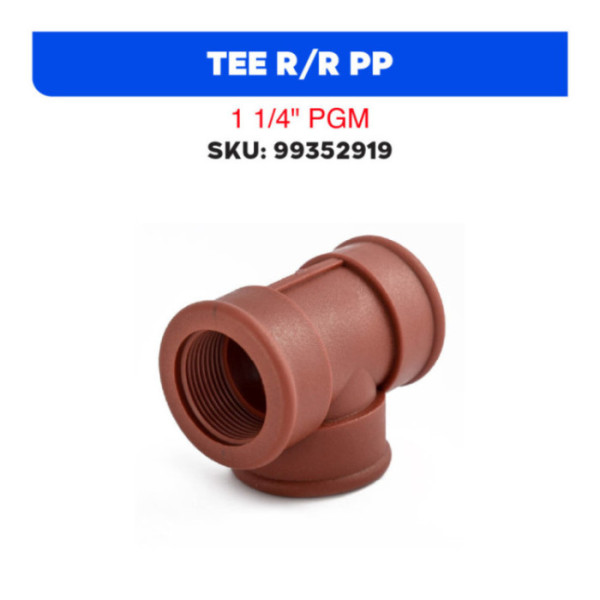 TEE R/R PP 1 1/4" PGM