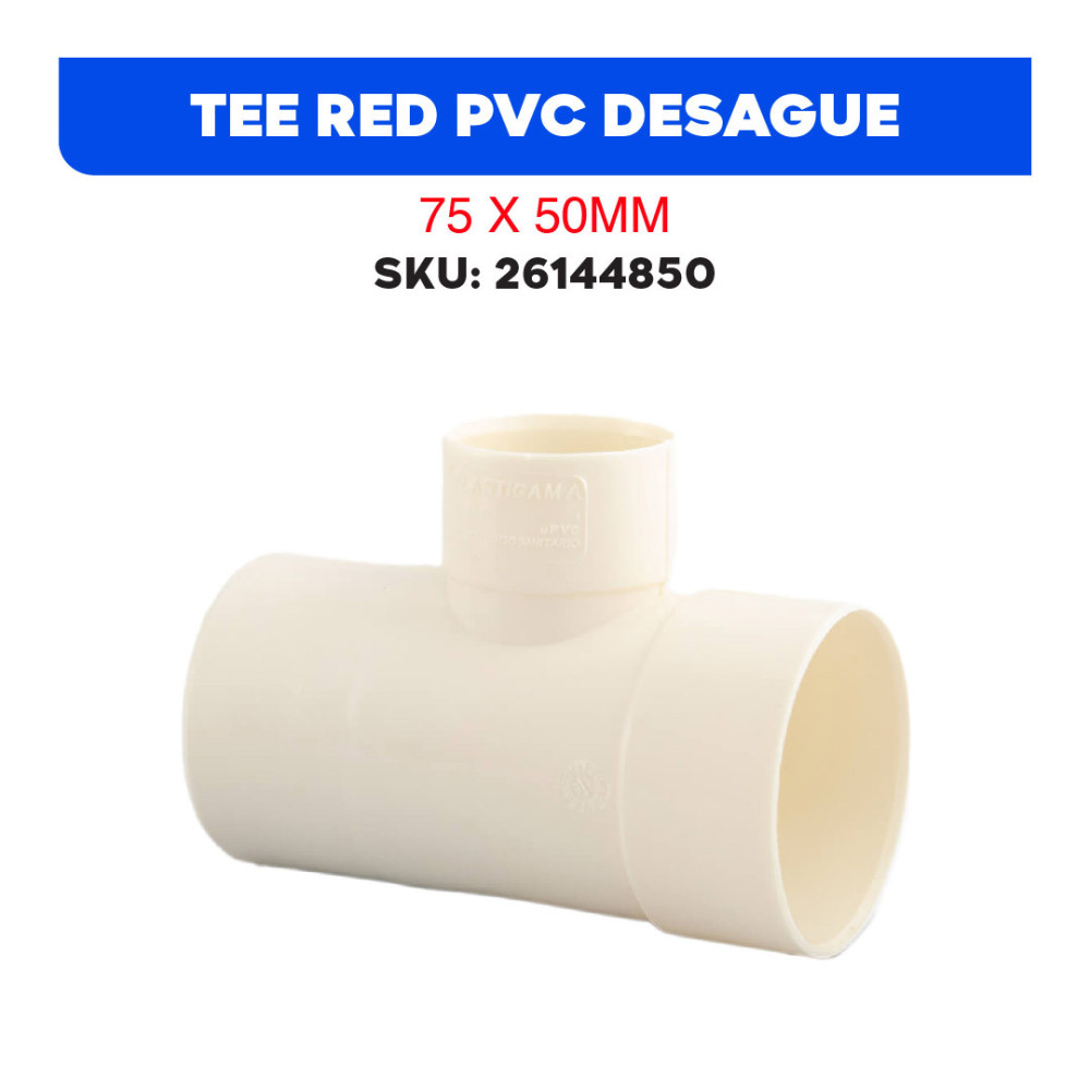 TEE RED PVC DESAGÜE 75 X 50MM