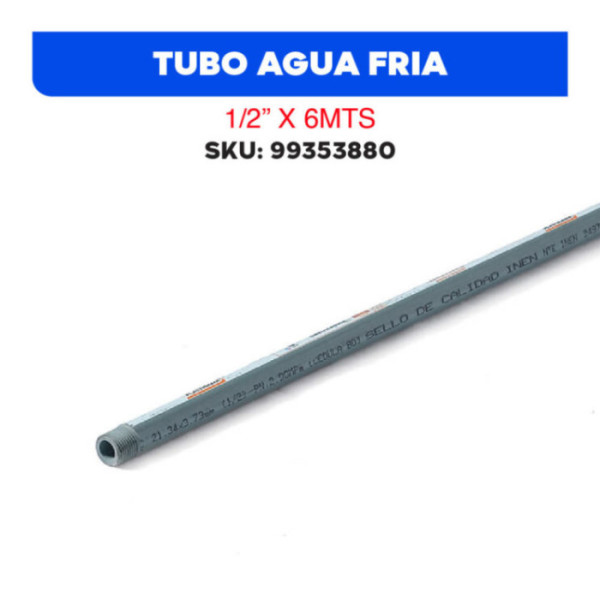 TUBO AGUA FRIA 3/4 X 6MTS