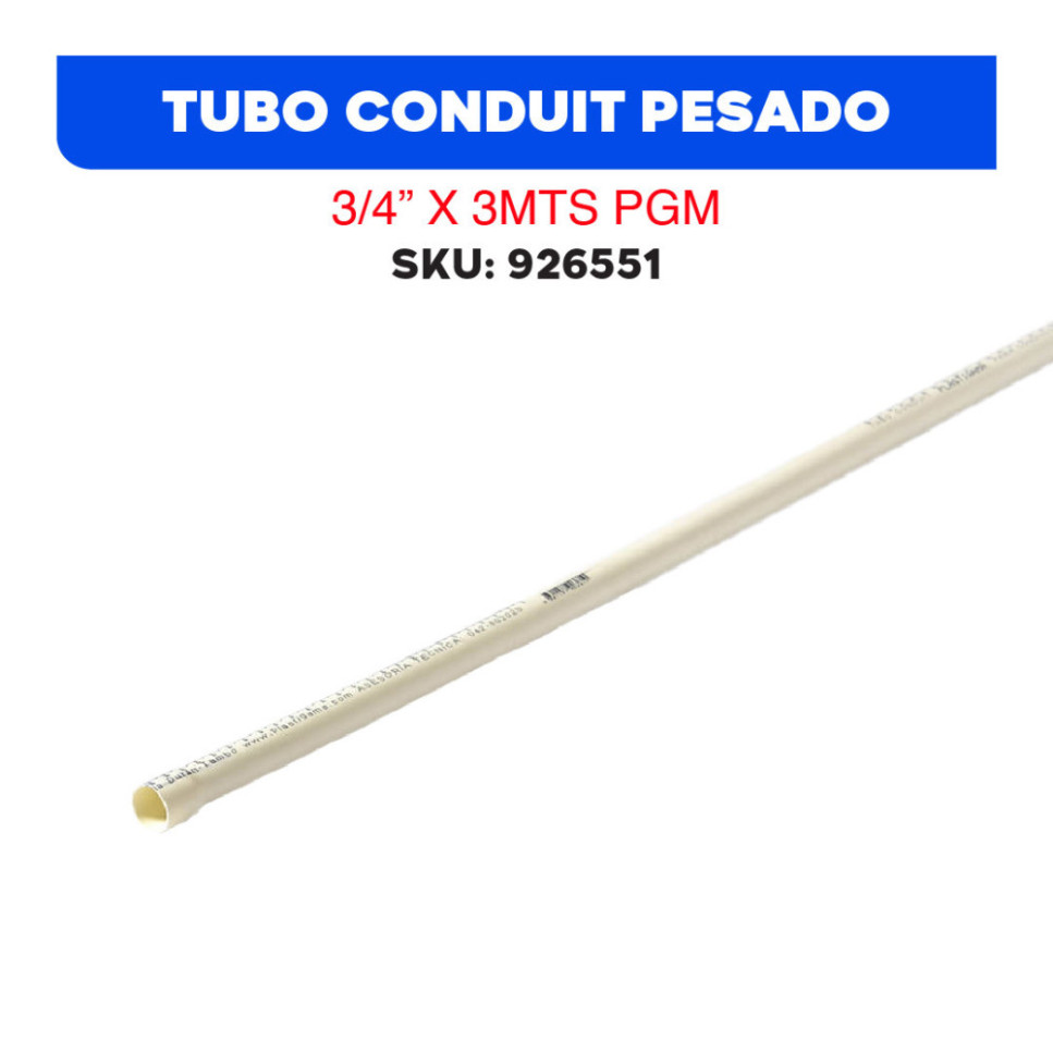 TUBO CONDUIT PESADO 3/4 X 3MTS. PGM