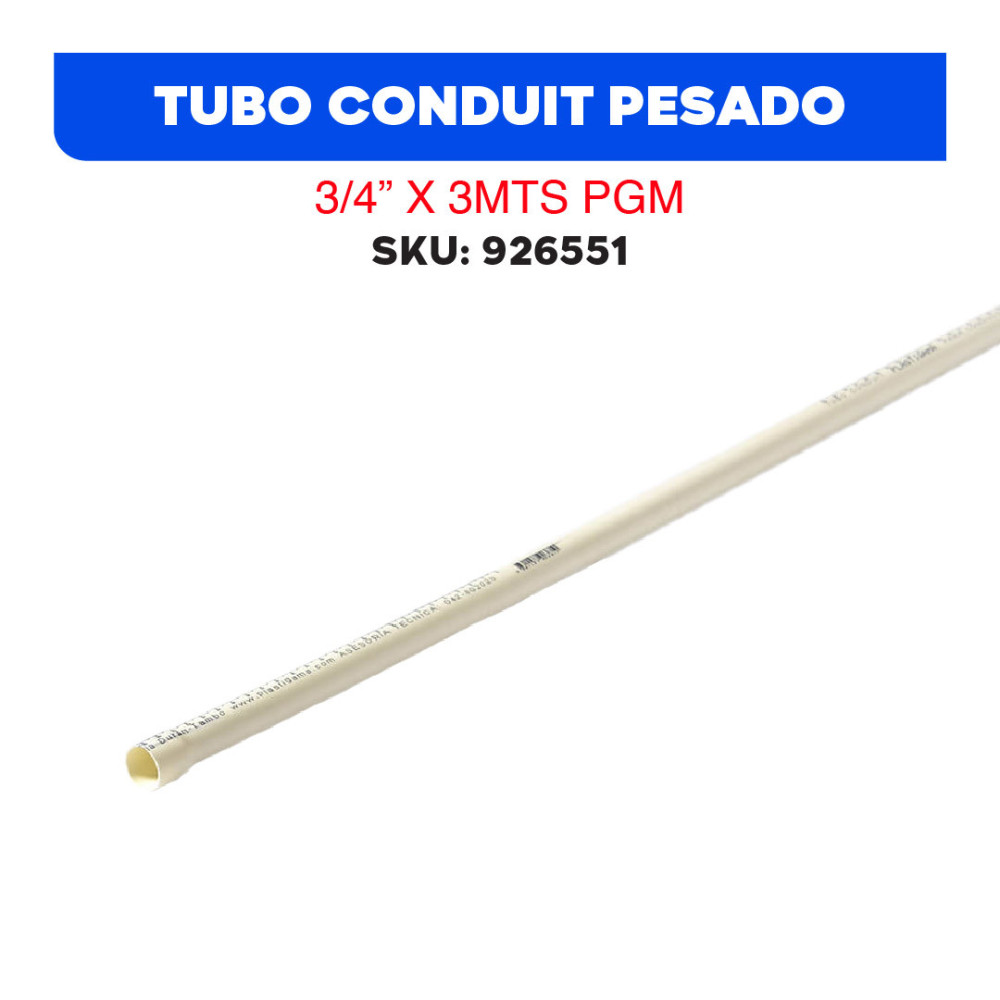 TUBO CONDUIT PESADO 3/4 X 3MTS. PGM
