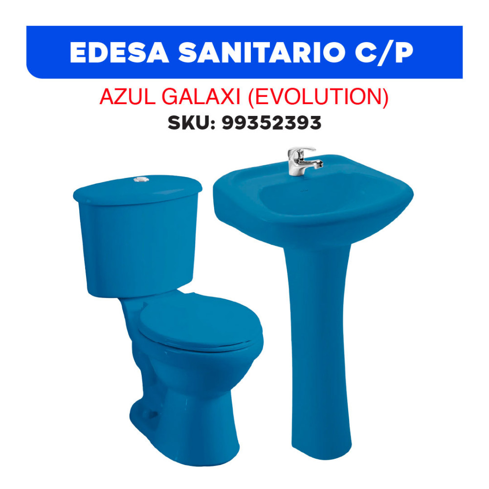 EDESA JGO SANITARIO C/P + LAVABO AZUL GALAXI (EVOLUTION)