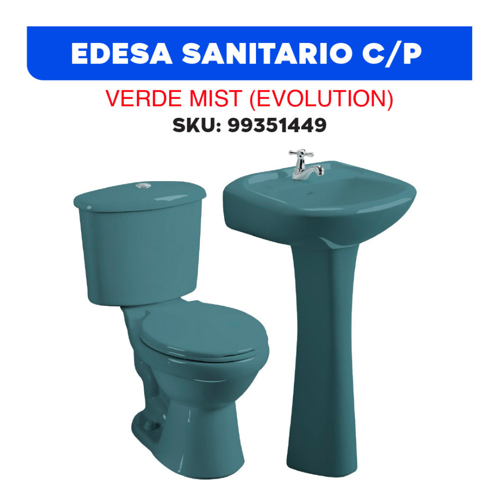 EDESA JGO SANITARIO S/P + LAVABO VERDE MIST (EVOLUTION)