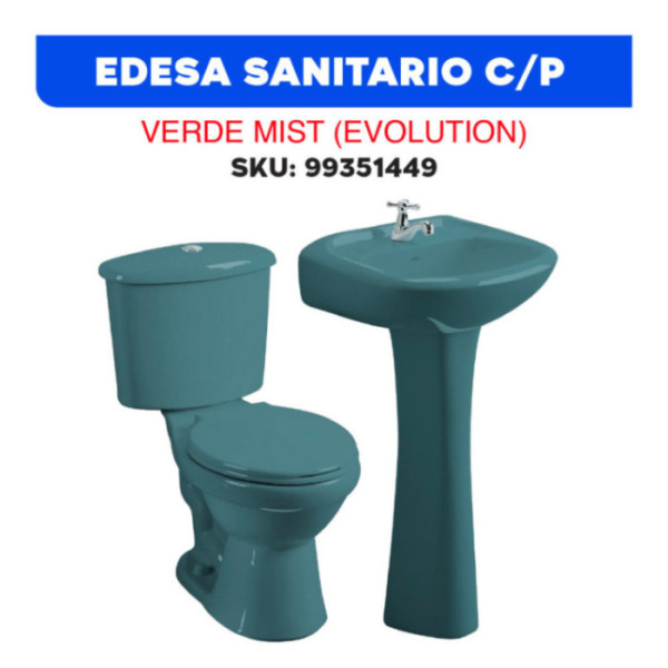 EDESA JGO SANITARIO S/P + LAVABO VERDE MIST (EVOLUTION)