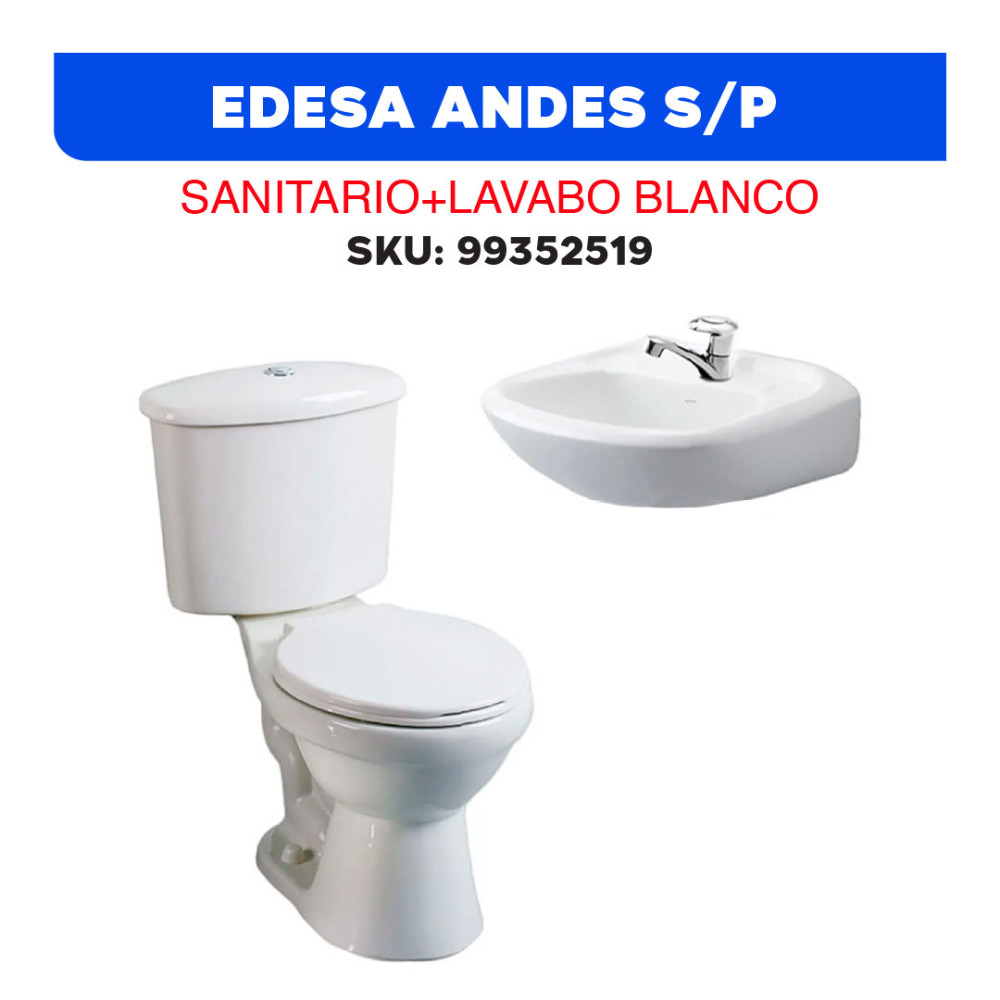 SANITARIO+LAVABO S/P ANDES BLANCO