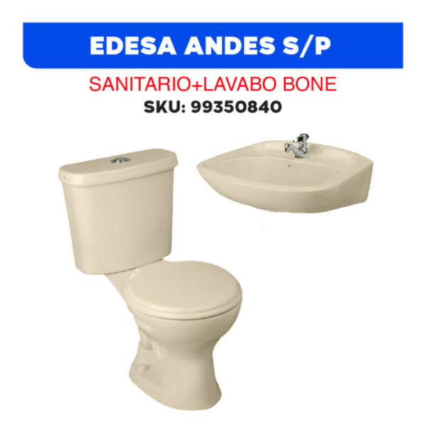 SANITARIO+LAVABO S/P ANDES BONE