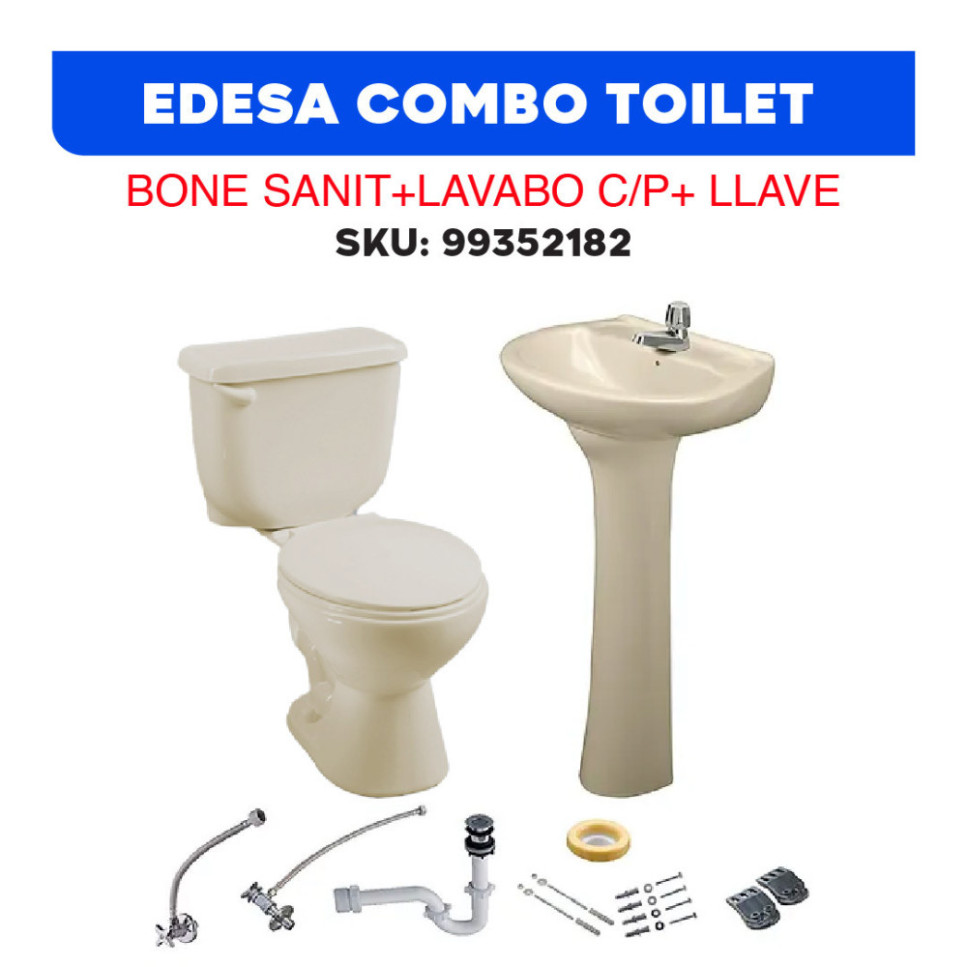 COMBO TOILET BONE SANIT+LAVABO C/P+ LLAVE