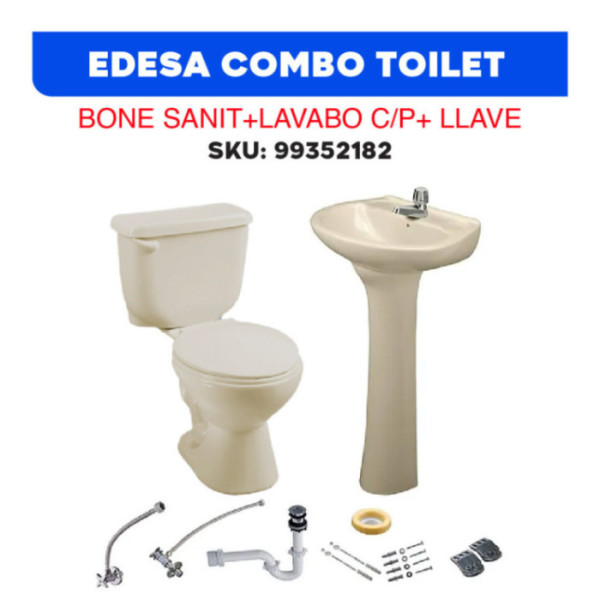 COMBO TOILET BLANCO SANIT+LAVABO C/P+ LLAVE