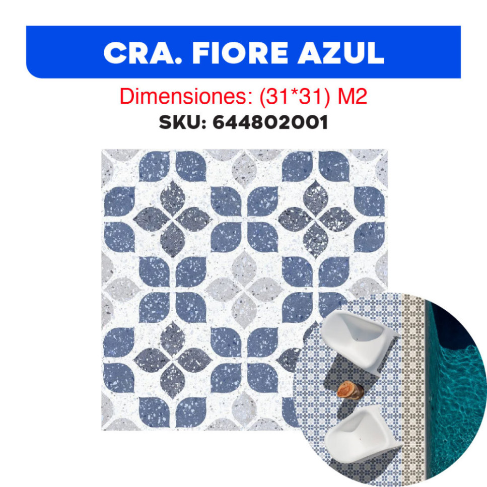 CERÁMICA FIORE AZUL