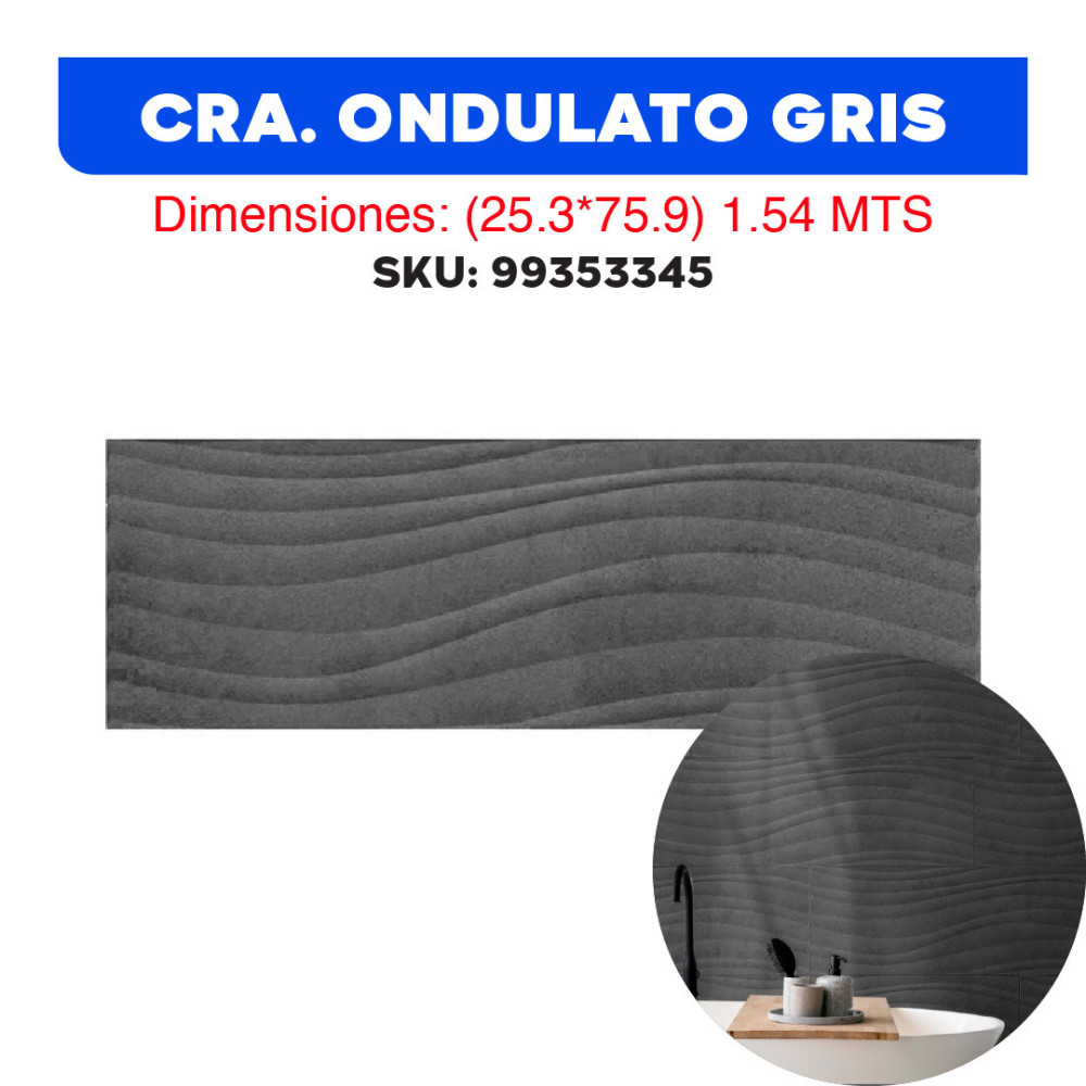 CERÁMICA ONDULATO GRIS
