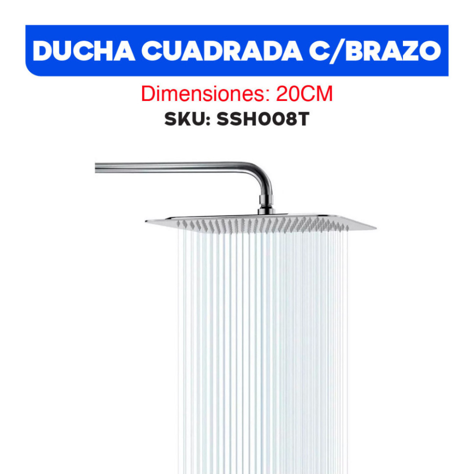 DUCHA CUADRADA CON BRAZO