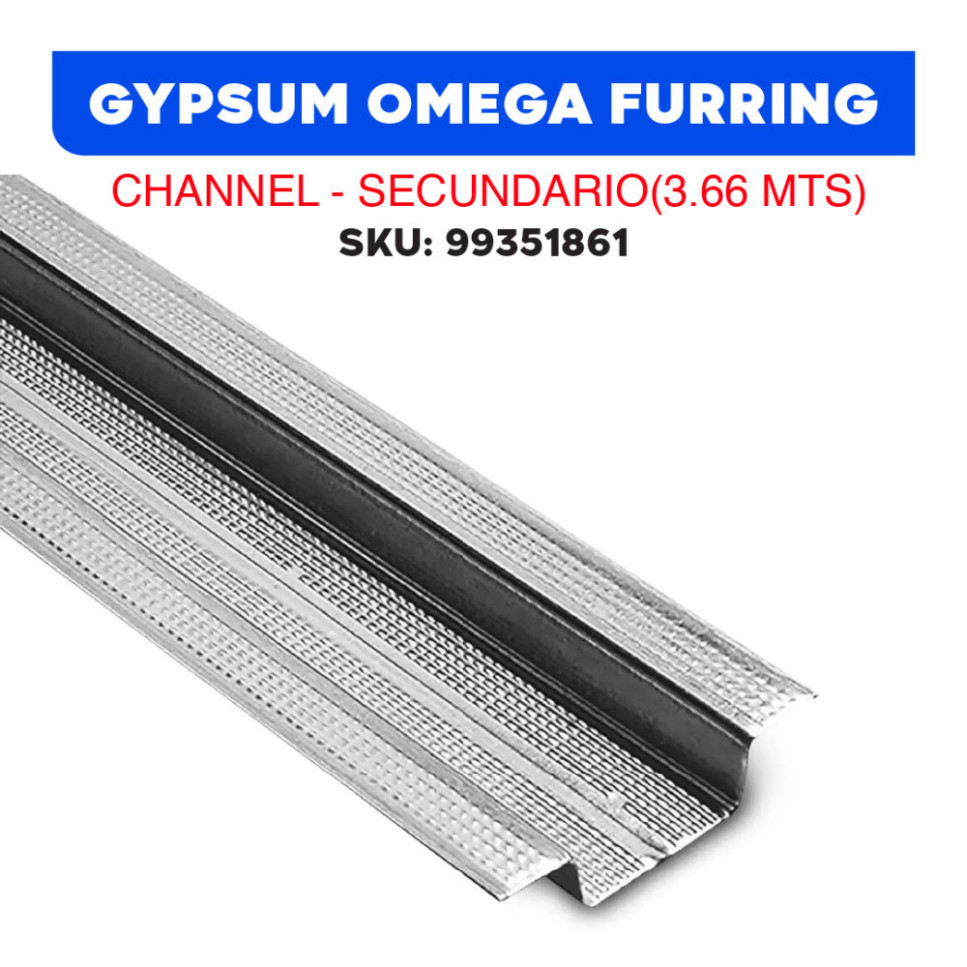 GYPSUM OMEGA FURRING CHANNEL - SECUNDARIO(3.66 MTS.)