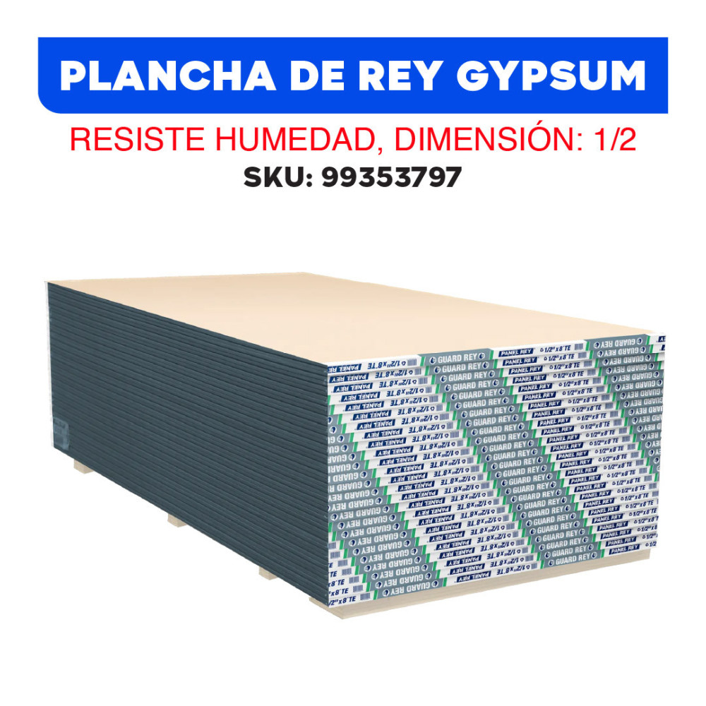 PLANCHA DE REYGYPSUM HUMEDAD 1/2