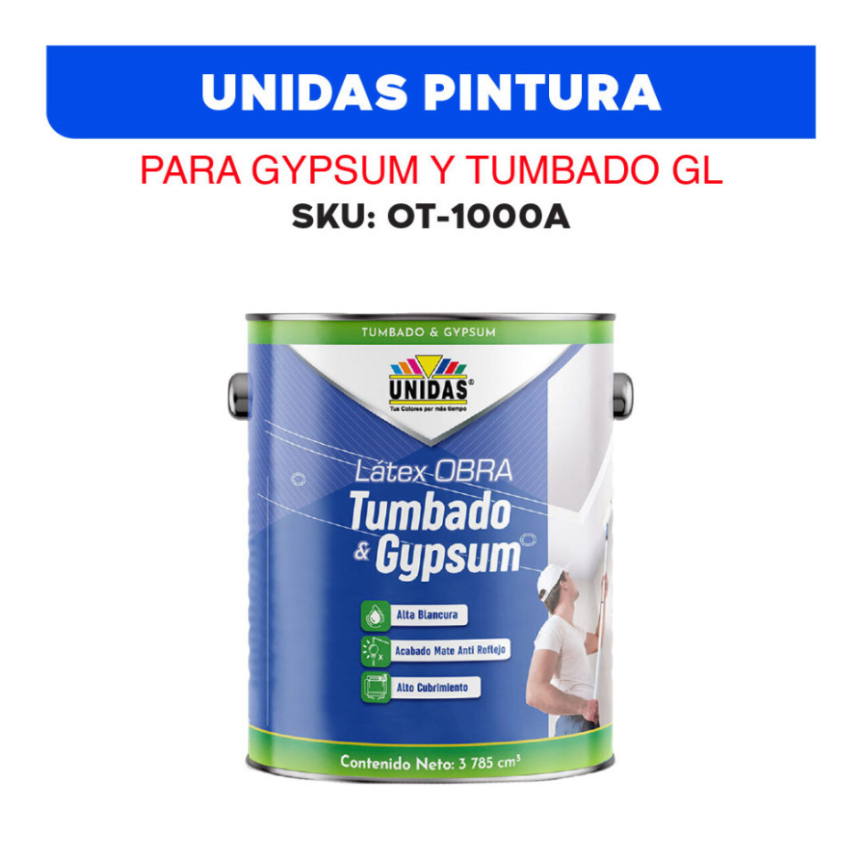 UNIDAS PINTURA PARA GYPSUM Y TUMBADO GL